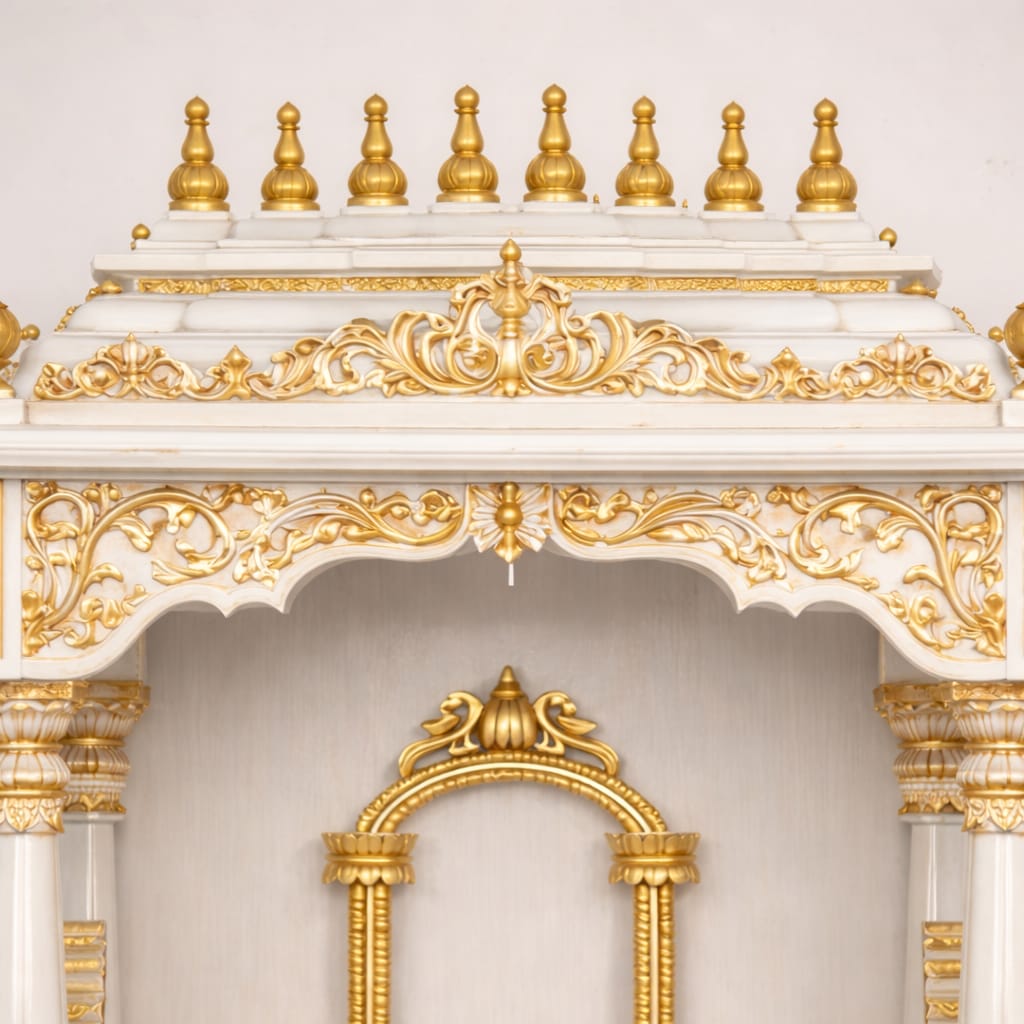 Teak Wood Designs for Mandir in South Indian Style