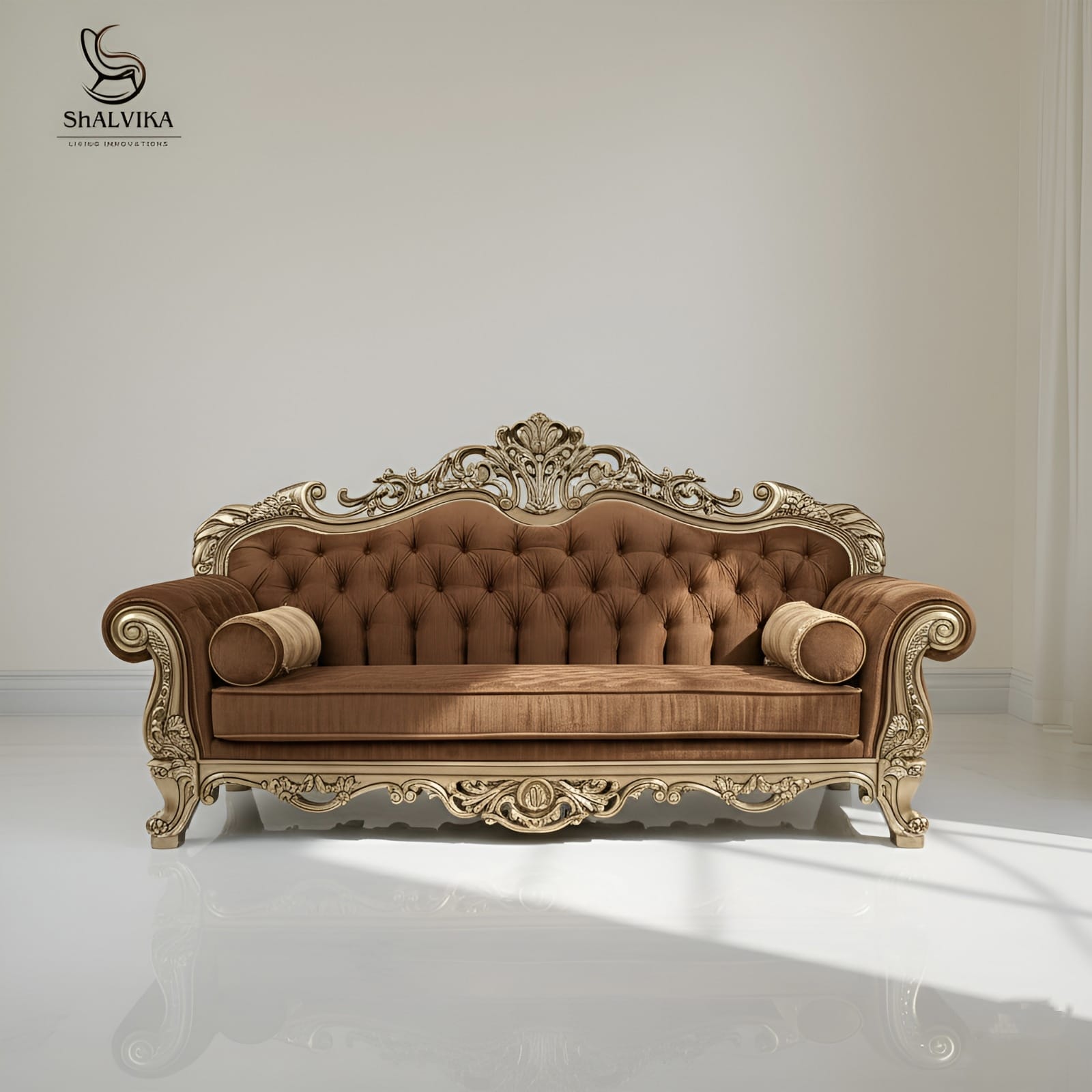 Teak Wood Royal Luxury Sofa Set by Shalvika Living