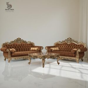 Wood Royal Luxury Sofa Set for Living Room by Shalvika Living