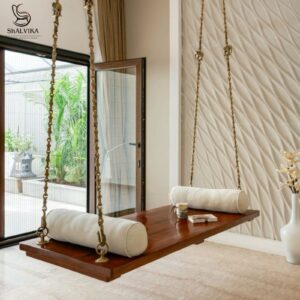 Wooden Swing for living room in teak wood by shalvika living