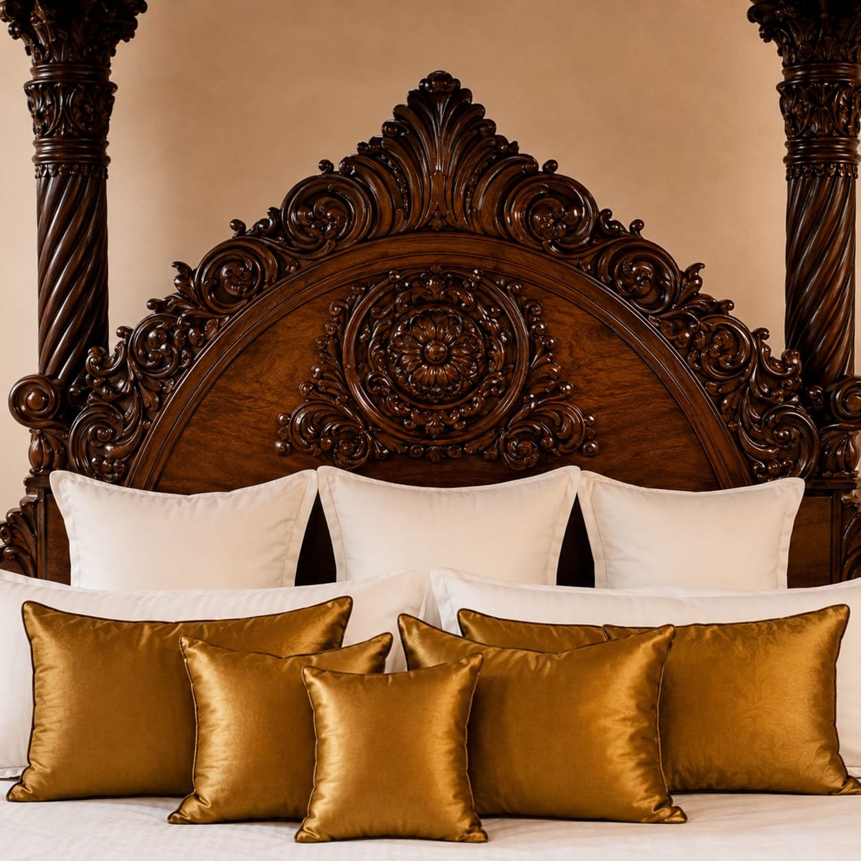 Custom Made Round Bed King Size Design in Teak Wood