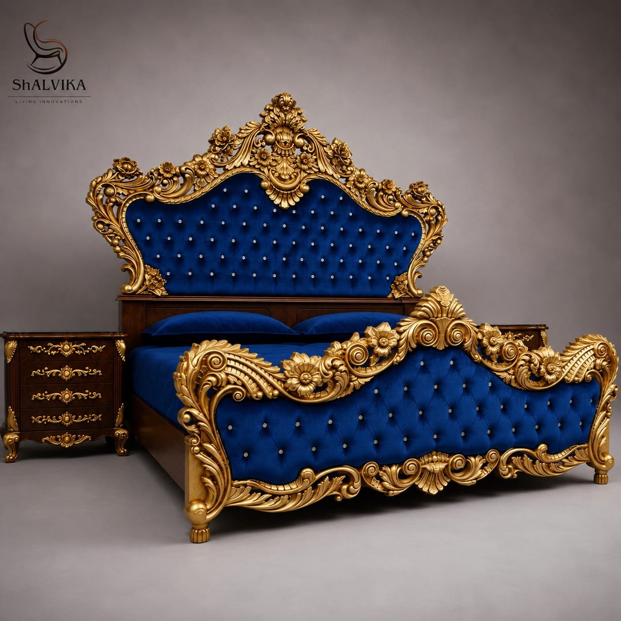 Latest Wooden Carved Bed Design by Shalvika Living