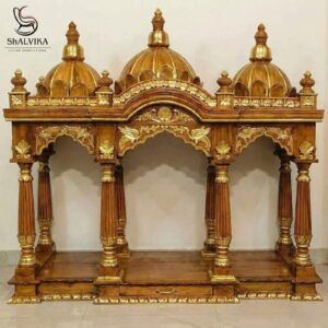 Big Home Wood Temple with Lotus Domes