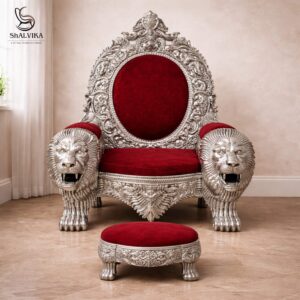 Singhasan Chair for Guruji in Silver Color