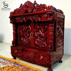 Wooden Temple for Home Design with Door