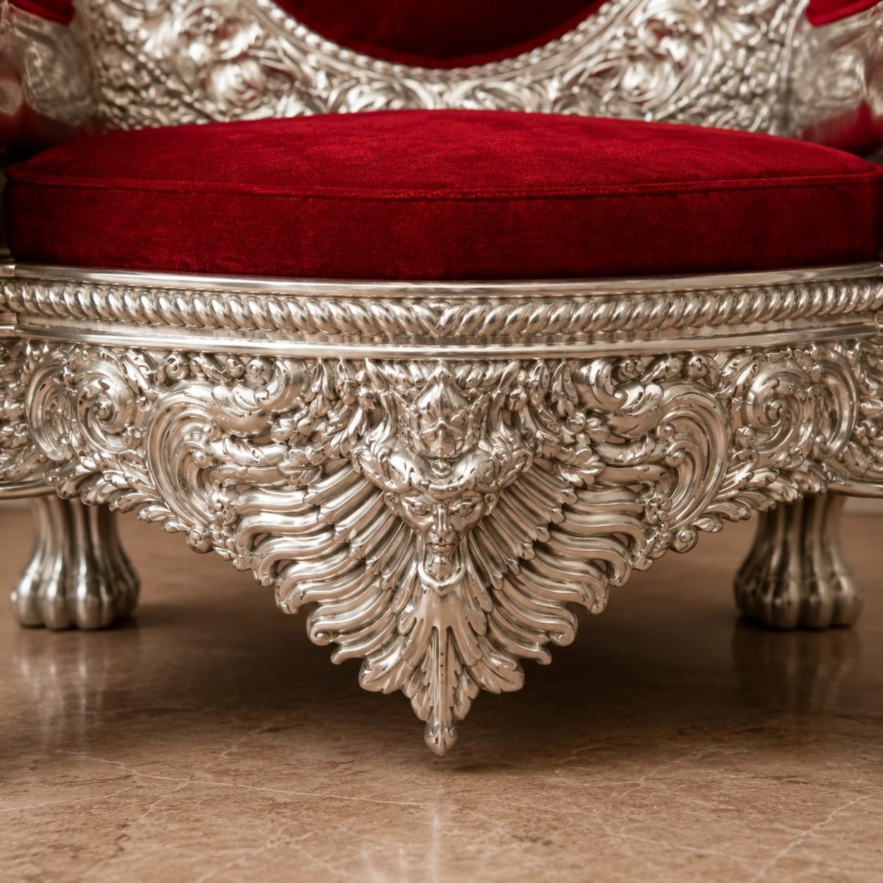 Silver Singhasan Chair for Guruji