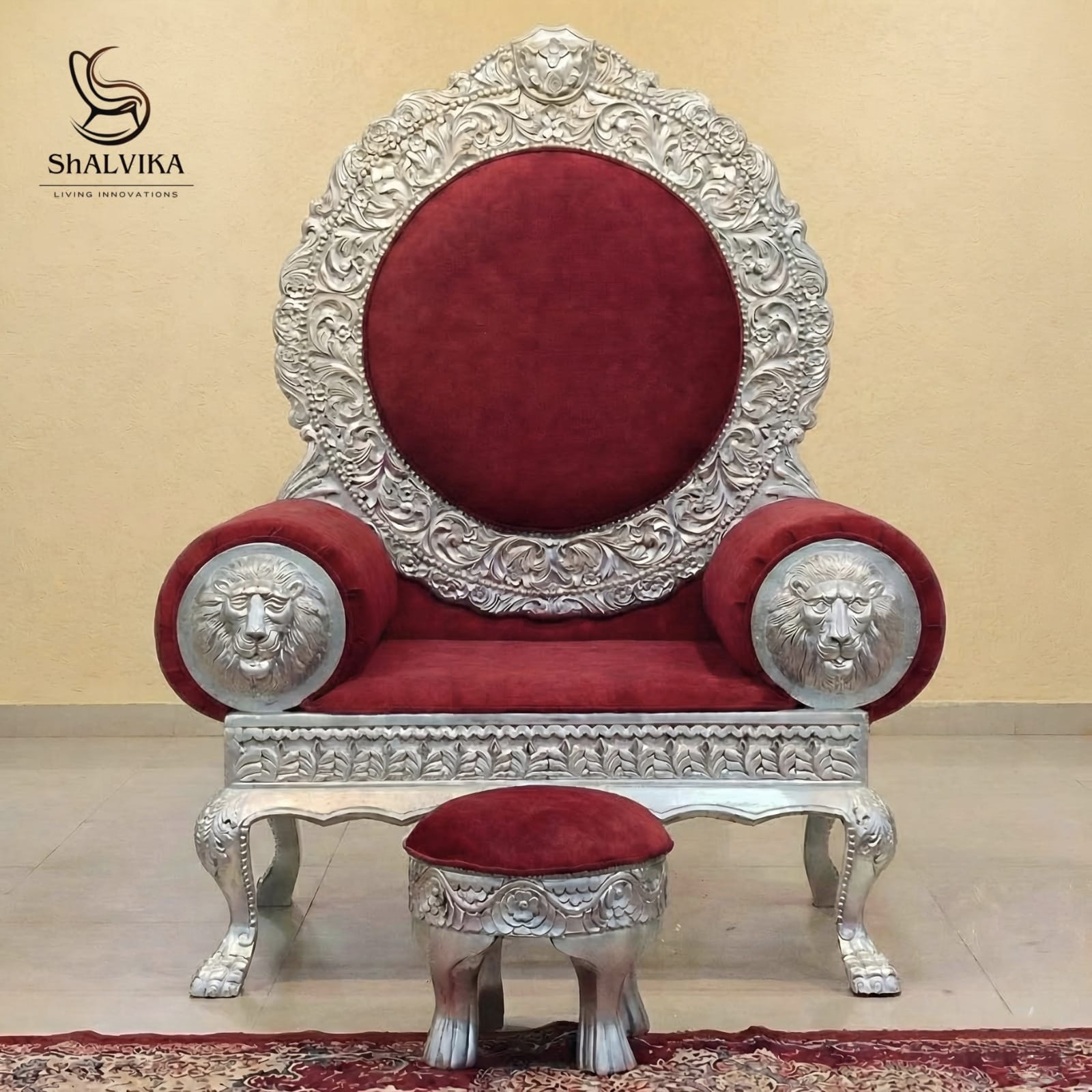 Singhasan Chair for Guruji in Silver Color