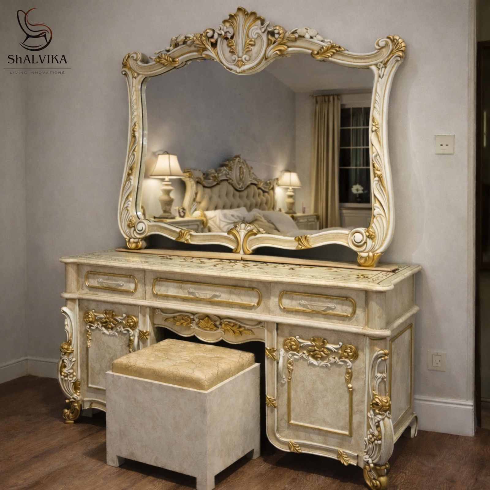 Antique Dressing Table in Teak Wood by shalvika living innovations