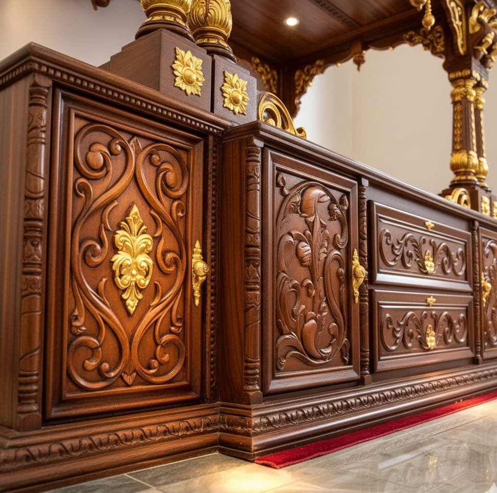 Large Size Design of Wooden Mandir for Home - Image 2