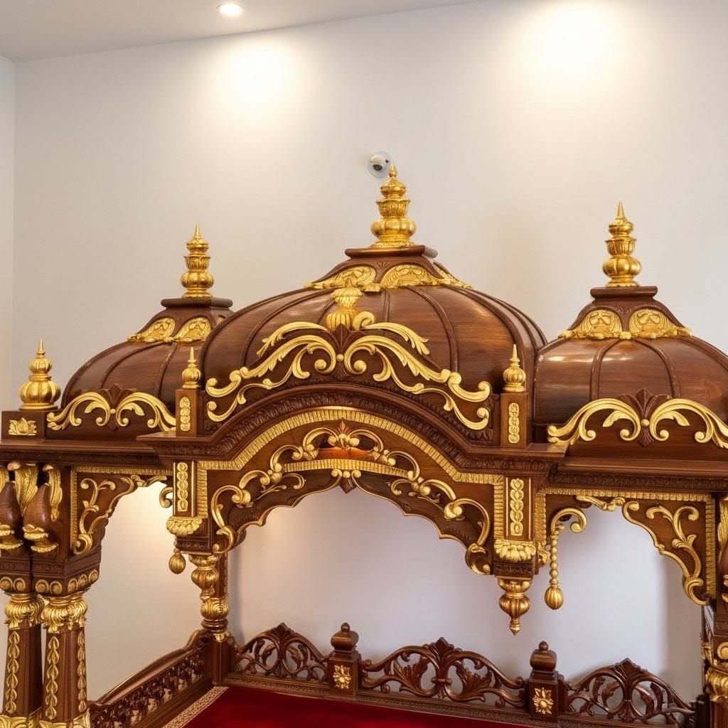 Large Size Design of Wooden Mandir for Home - Image 4