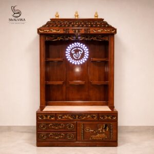 Om Design of Pooja Mandir in Tamil