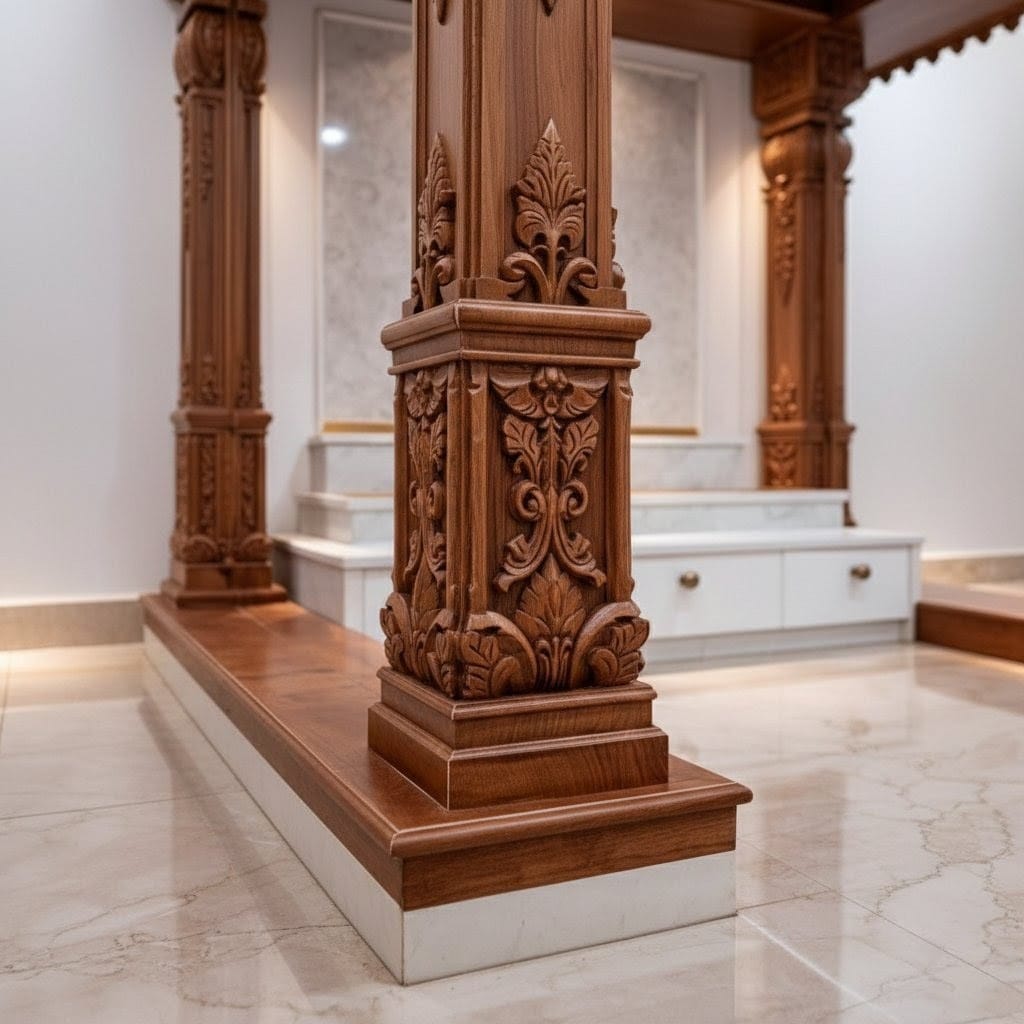 Wooden Mandir Design for Home Big Size