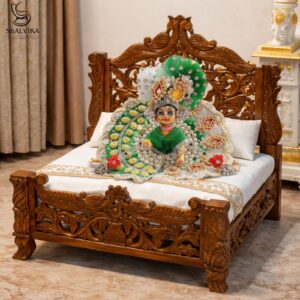 Bed for Laddu Gopal Ji in Peacock Design