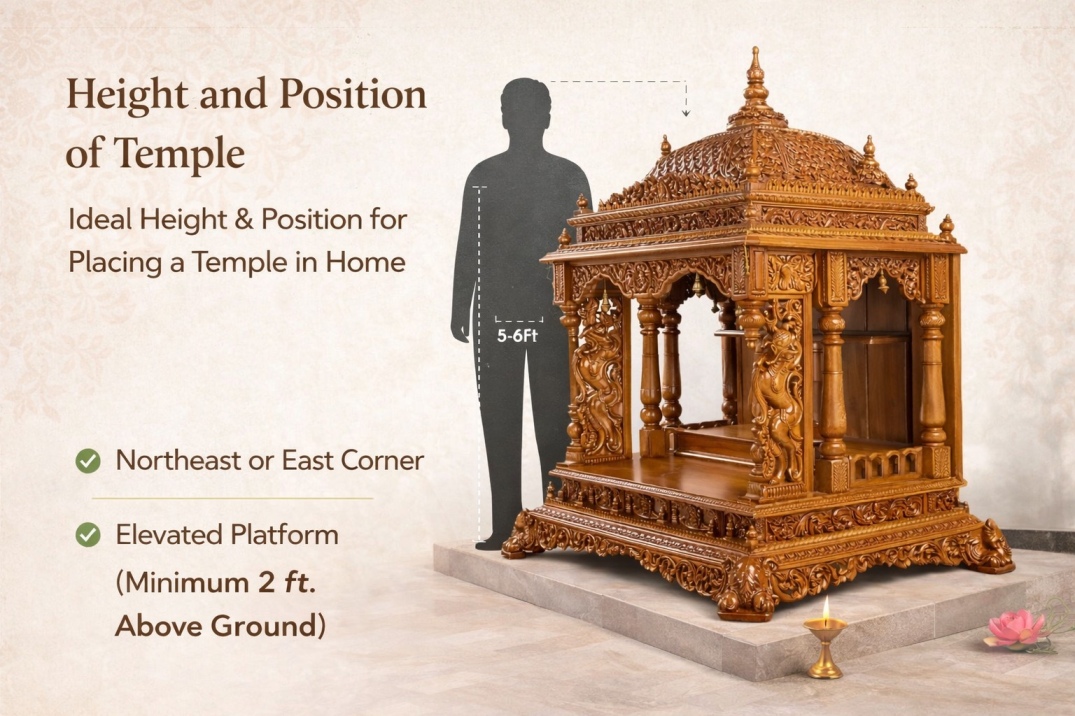 Best Direction for Temple in Home with Height and Position of Temple