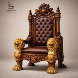 Dhurandhar King Chair with Lion Design