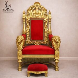 Lion Handle Wood Chair Design for Guruji by Shalvika Living Innovations