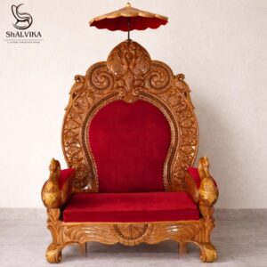 Maharaja Singhasan Chair with Canopy for Guruji by shalvika living Innovations