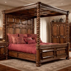 Traditional Poster Bed King Size Design by Saharanpur Artisans