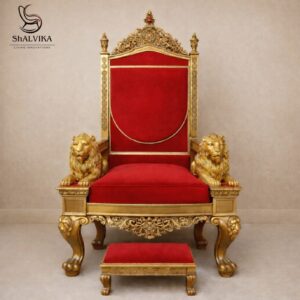 Wooden Singhasan Chair for Guruji by Shalvika Living Innovations