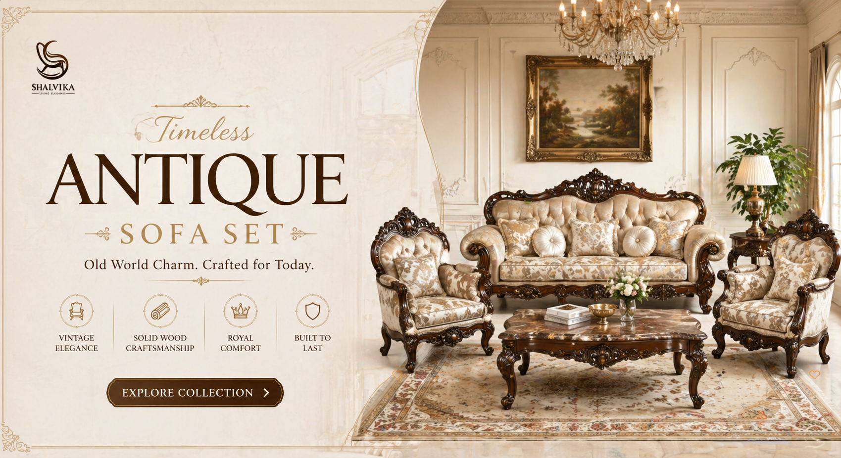 Antique Sofa Set Designs By Shalvika Living for your Home