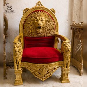 Exclusive Guruji Singhasan Design with Lion Carving