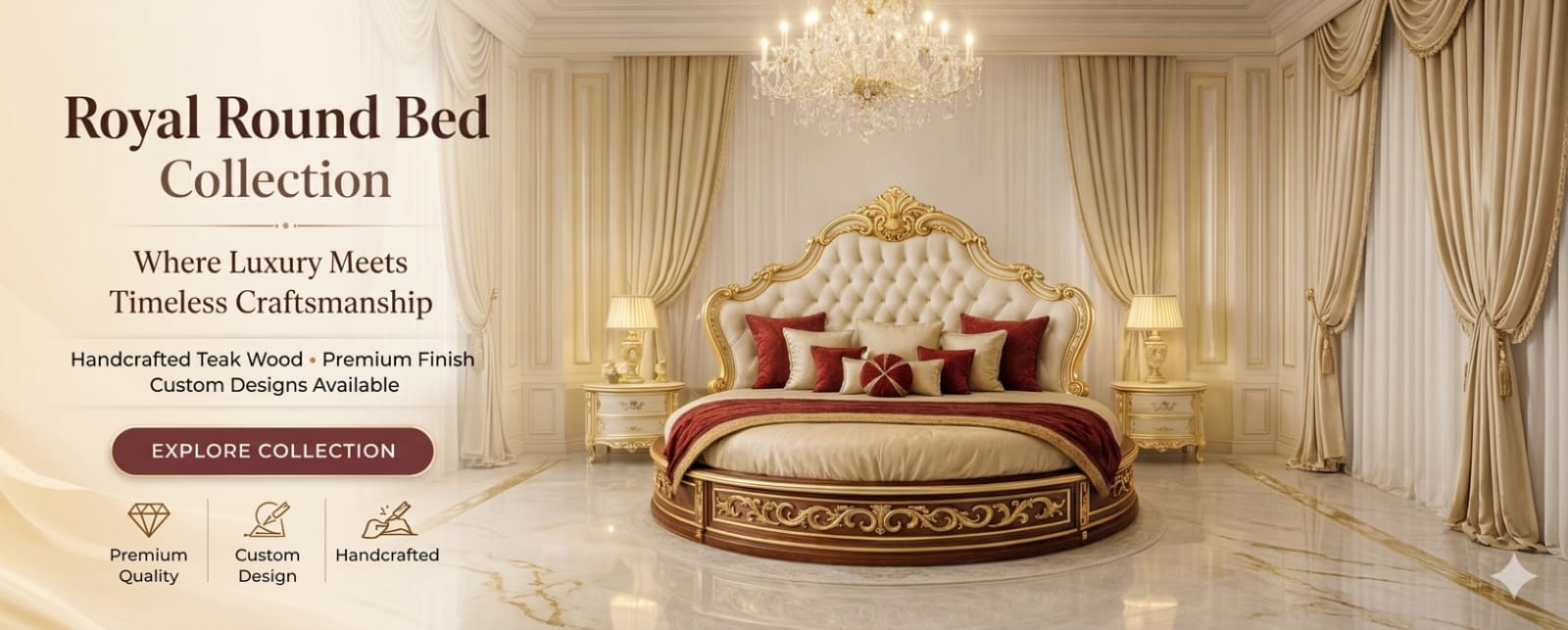 Luxury and Comfort Round Bed By Shalvika Living