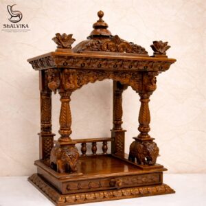 Premium Handcrafted Rosewood Temple for Home