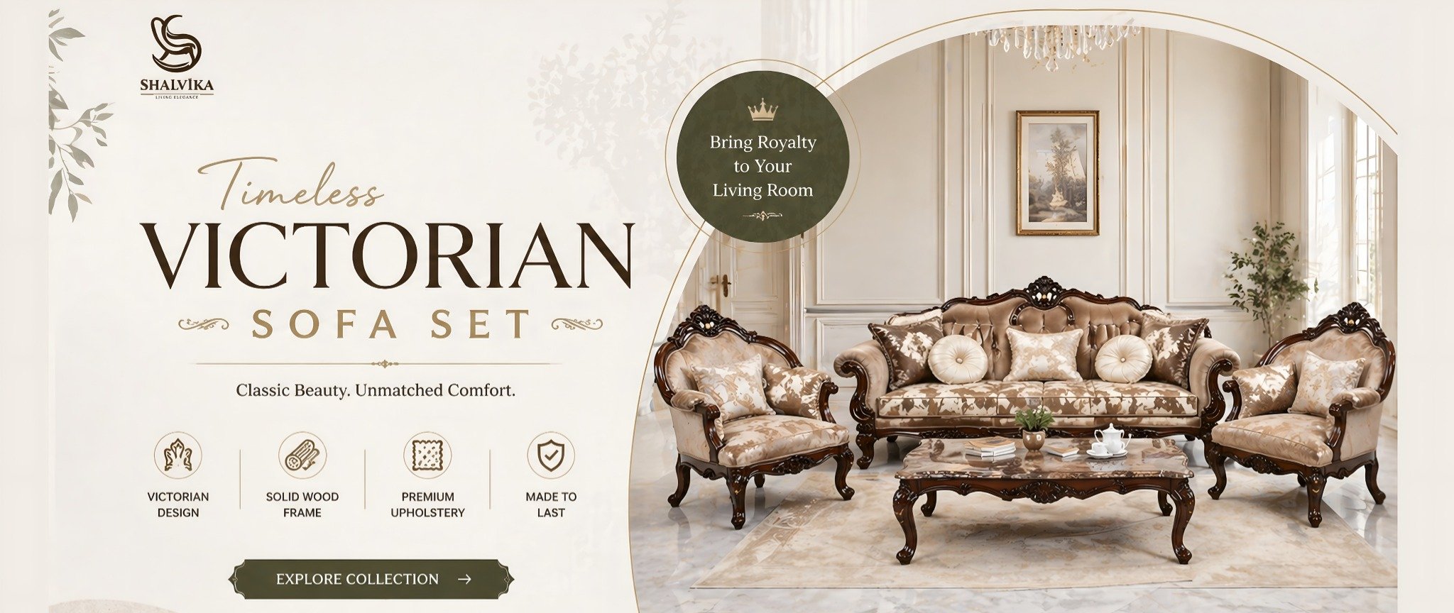 Victorian Sofa Set Design By Shalvika Living