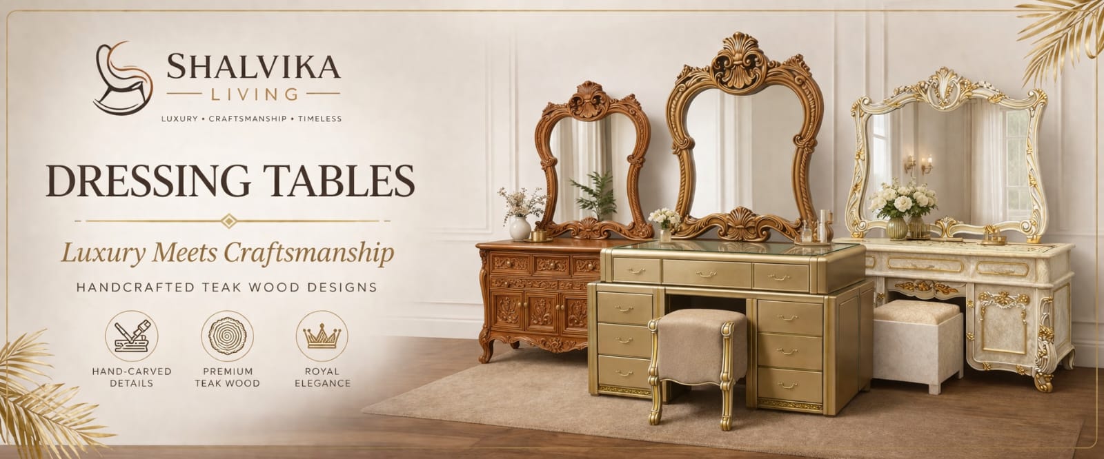 Wooden Handcrafted Designer Dresser By Shalvika Living