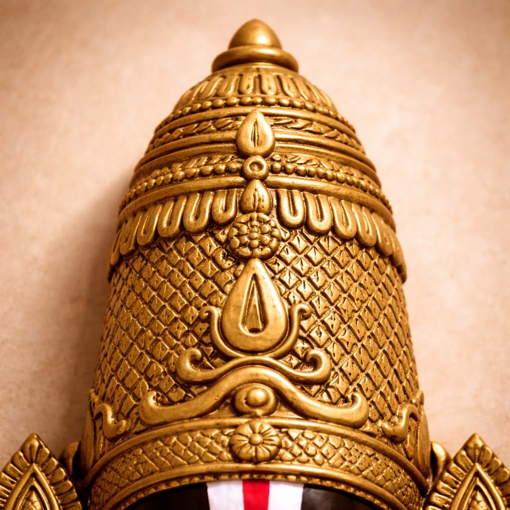 Handcrafted Lord Balaji wall hanging with golden design for home and temple decor