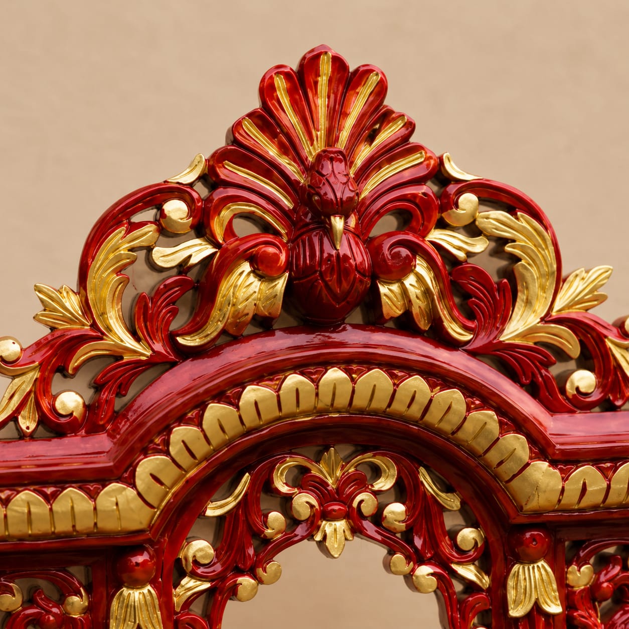 Exclusive Red Golden Krishna Jhula Design for Laddu Gopal