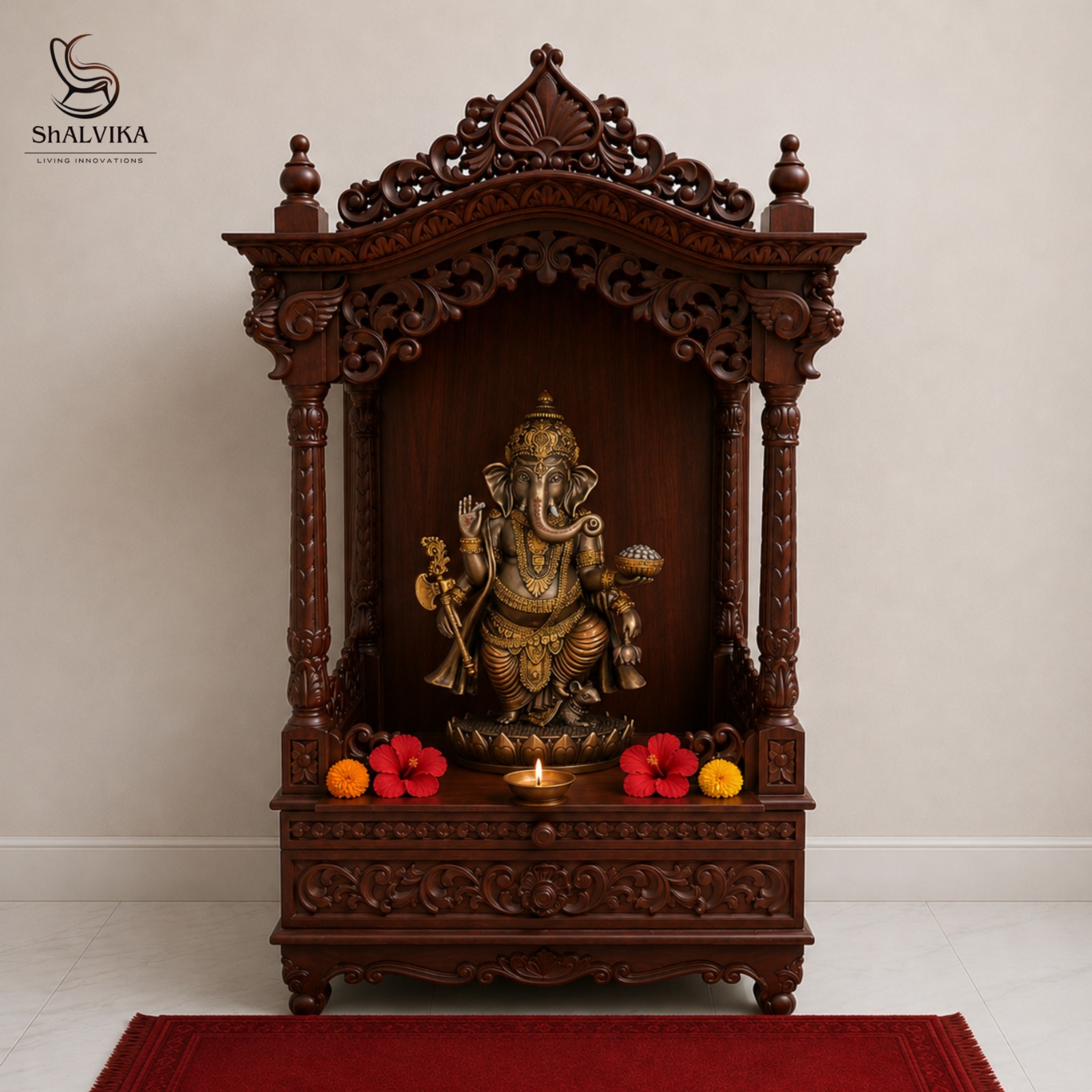 Hindu Home Temple Design Crafted by Skilled Artisans