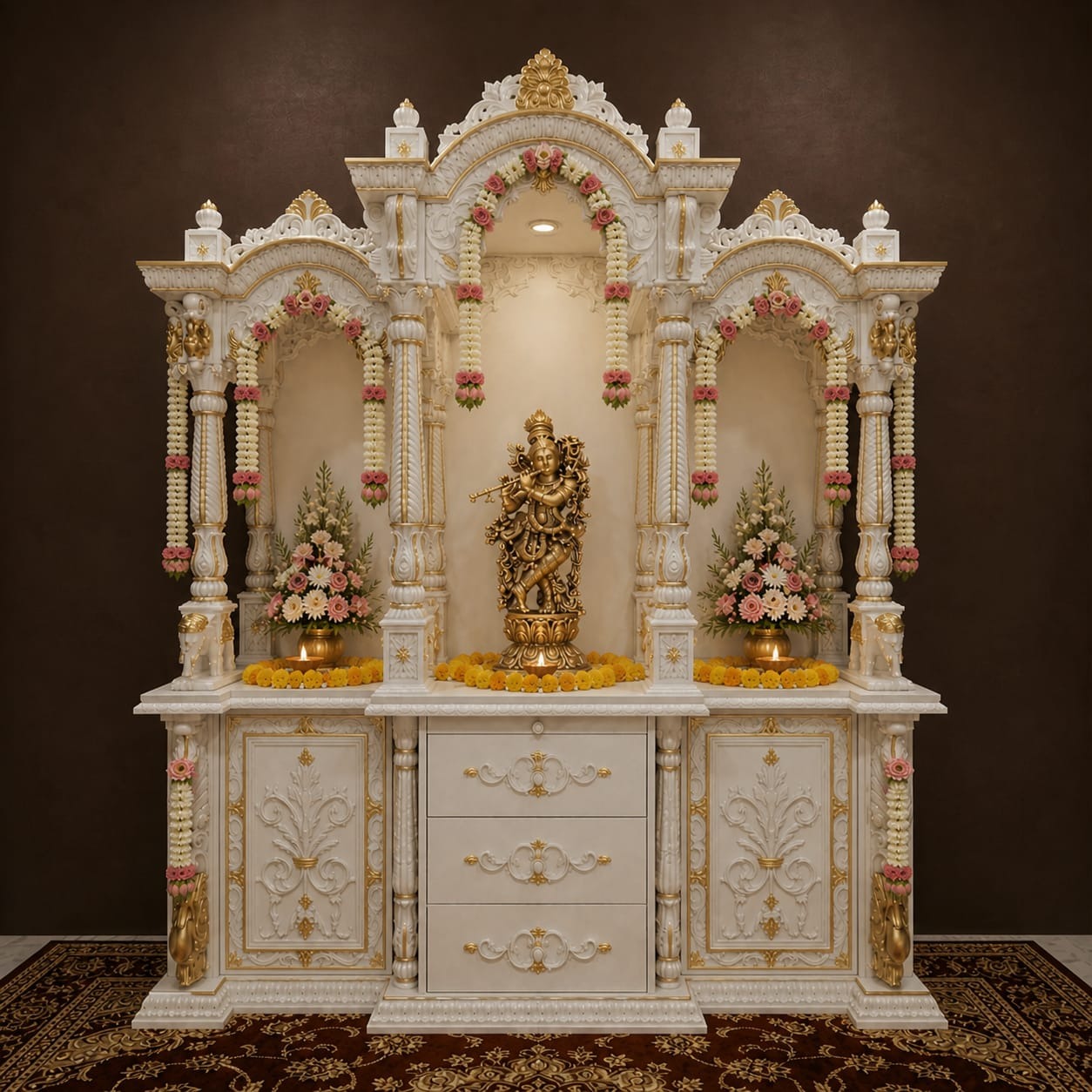Large Krishna Mandir in Vrindavan Style