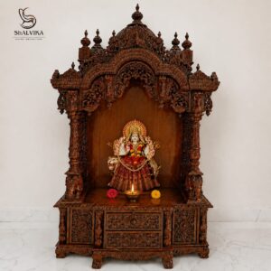 Latest Durga Mandir in Teak Wood with Storage