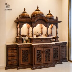 Pooja Mandir for Home Online with Lotus Dome Design