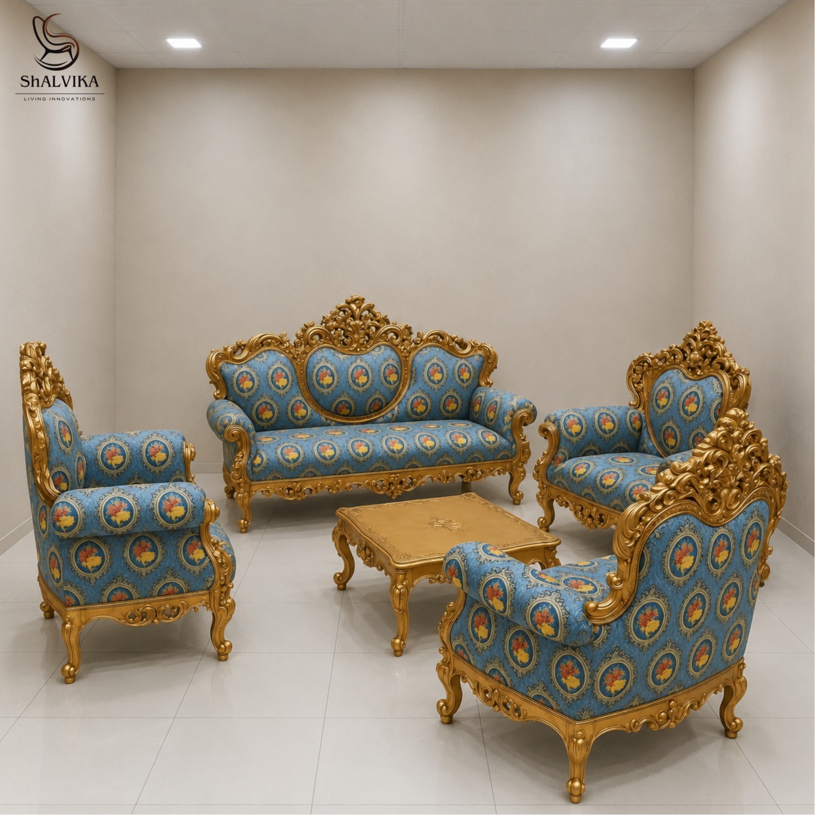 Luxury Royal Maharaja Sofa Set Design for Living Room