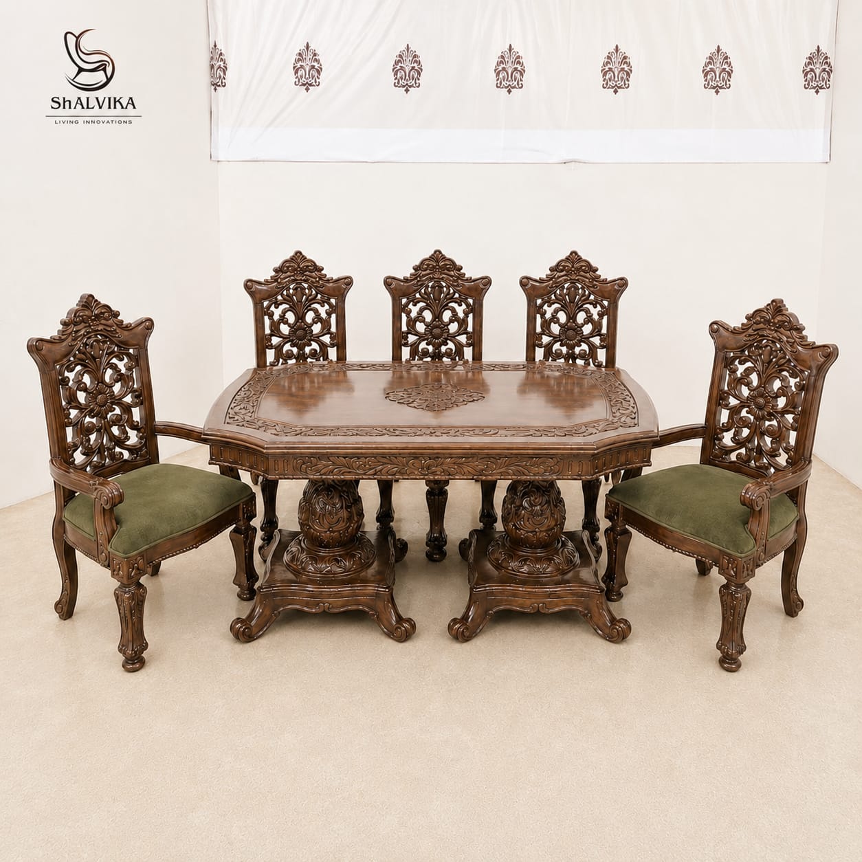 Classic 6 Seat Dining Room Table Set for Home