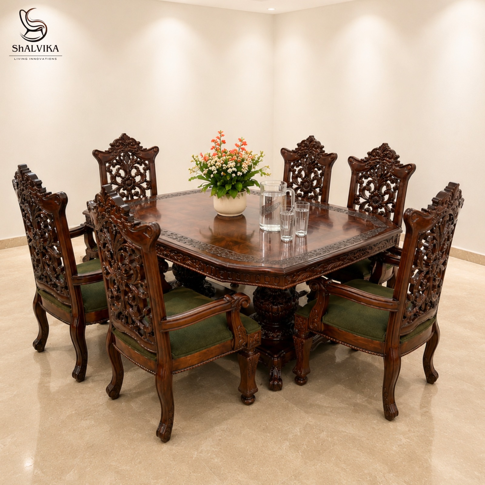 Classic Heritage 6 seat dining room table set