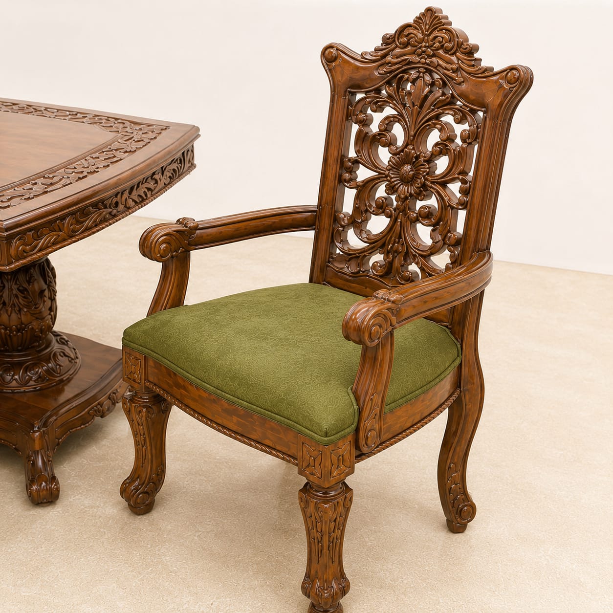 Handcrafted Classic 6 Seat Dining Room Table Set