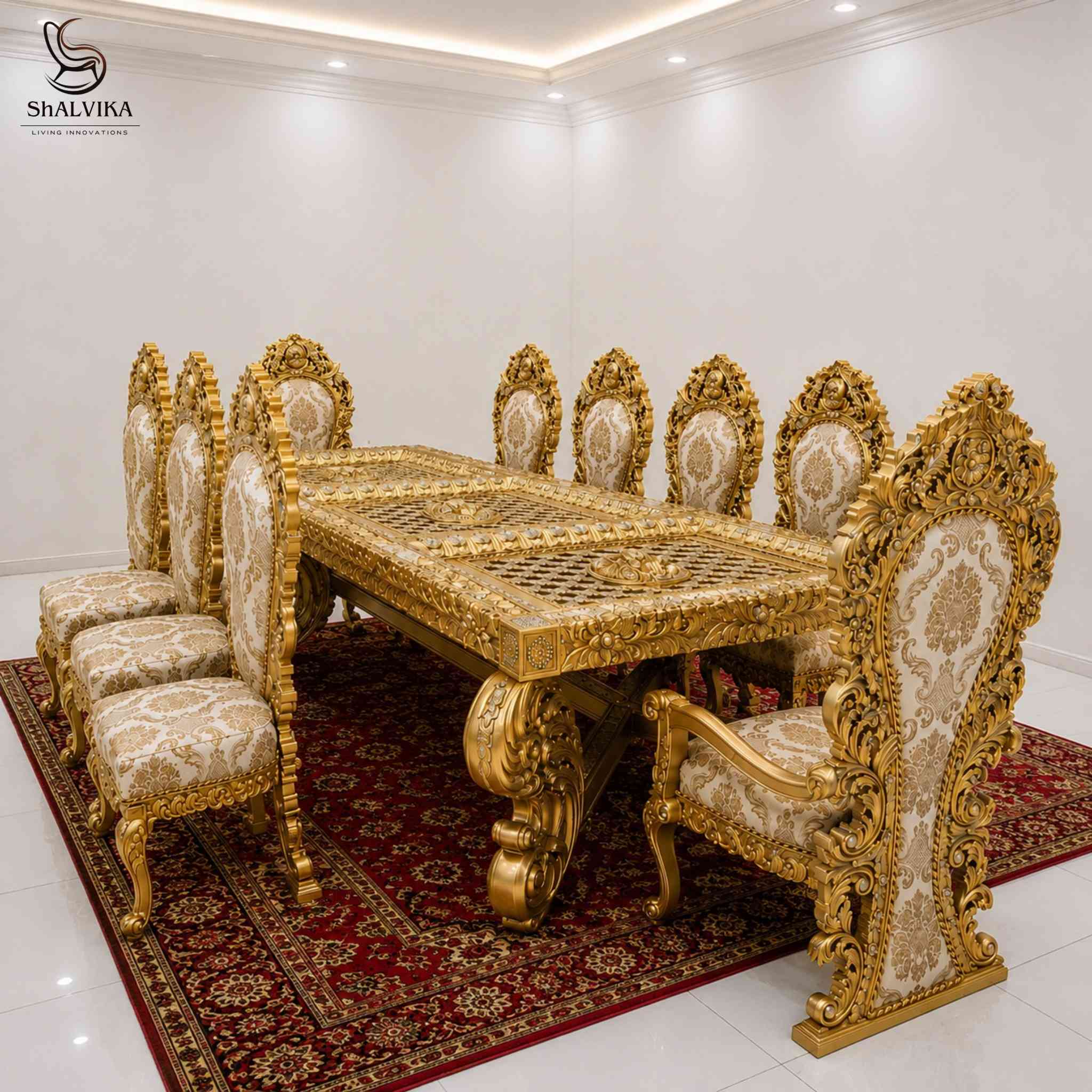 Luxury Dining Table Chairs for Royal Palace Interiors