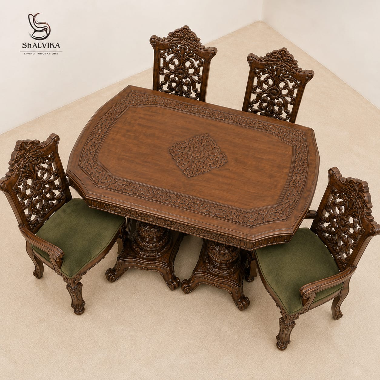 Spacious 6 Seat Dining Room Table Set