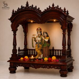 Traditional Wooden Mandir Design Home Puja Room