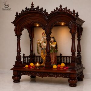 Traditional Wooden Mandir Design Home Puja Room