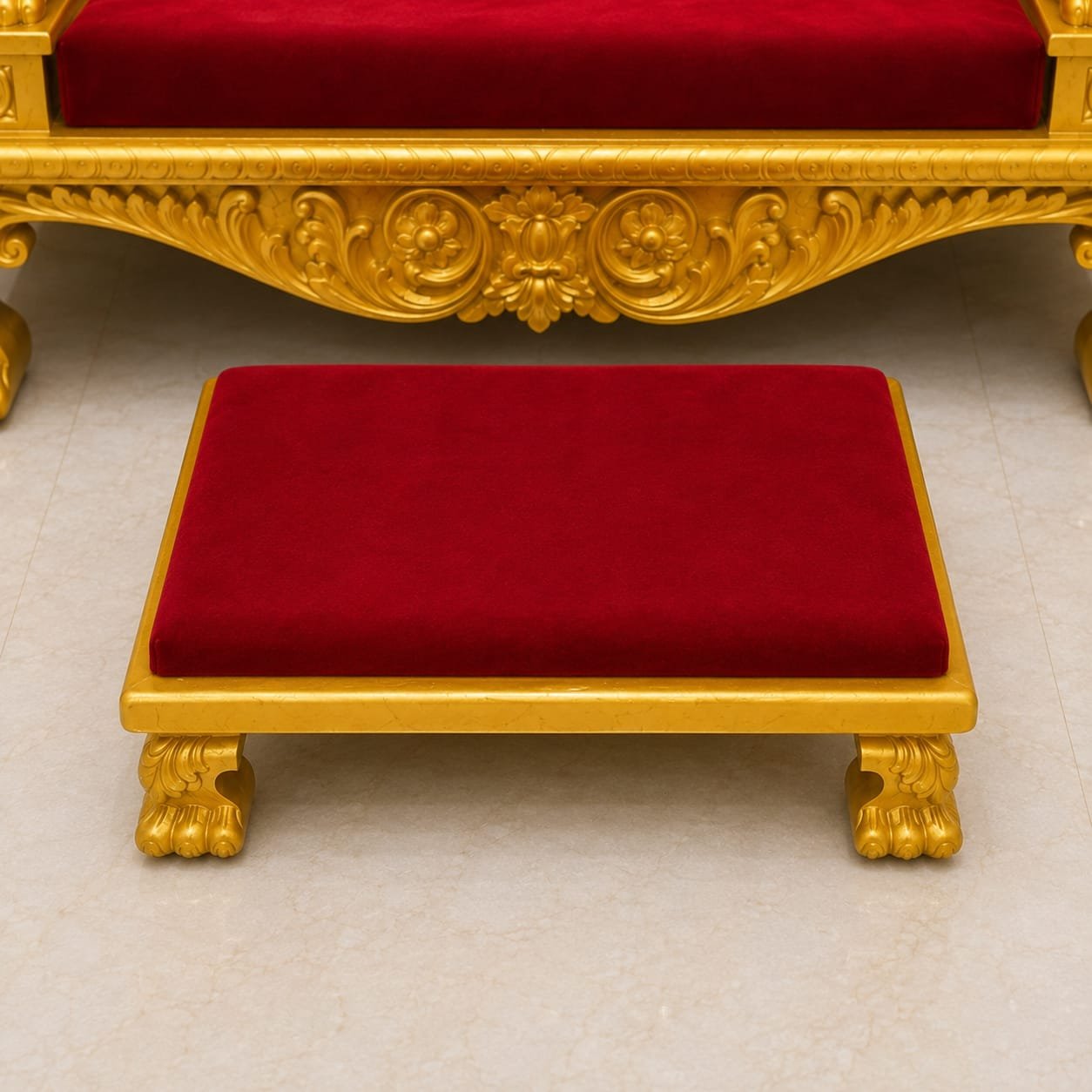 Handcrafted Guru Ji Chair (Gaddi) Design with Paduka Chowki