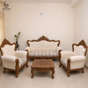 Traditional Wooden Design of Sofa Set for Elegant Homes