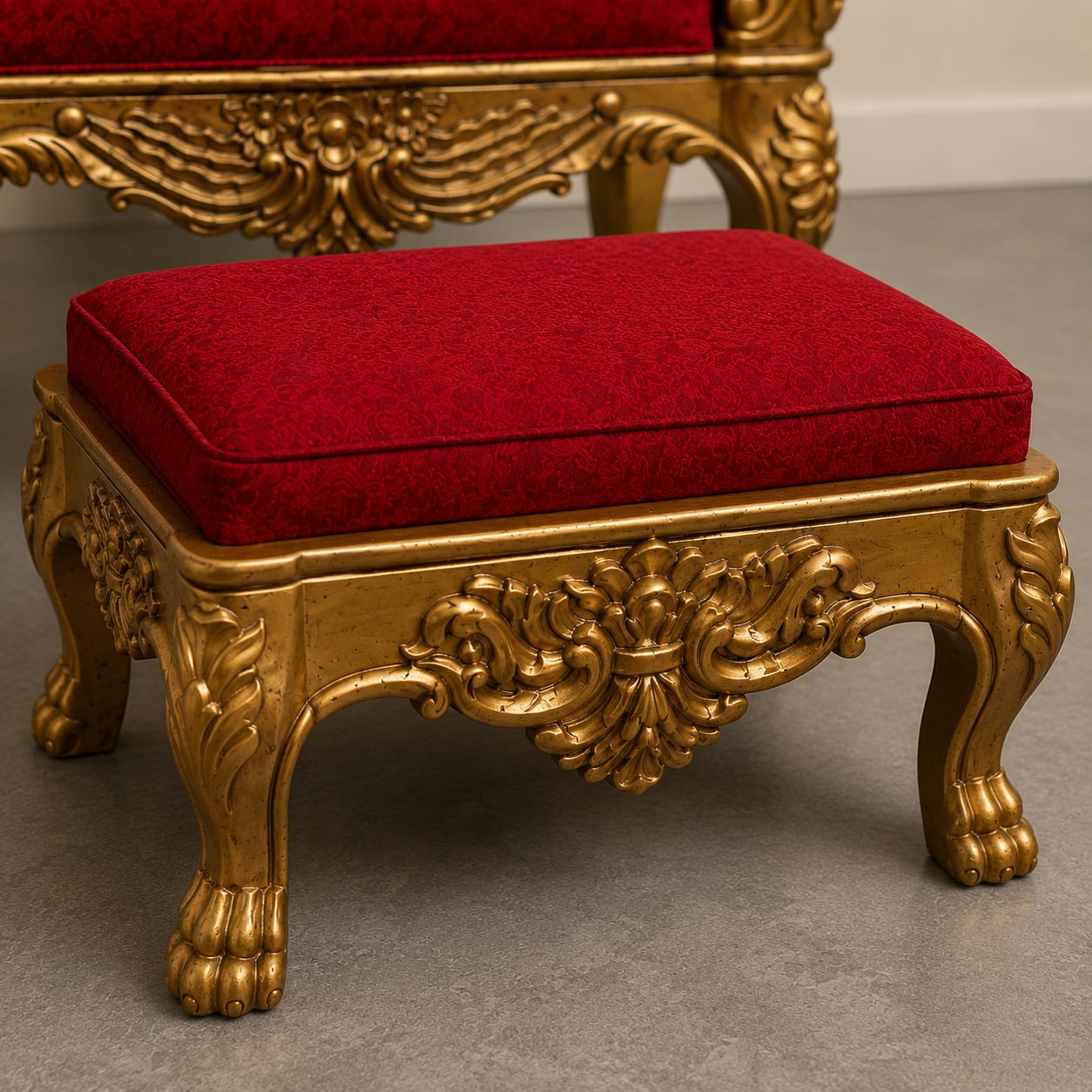 Premium Carved Paduka Chowki for Guru Ji Chair in Small Size