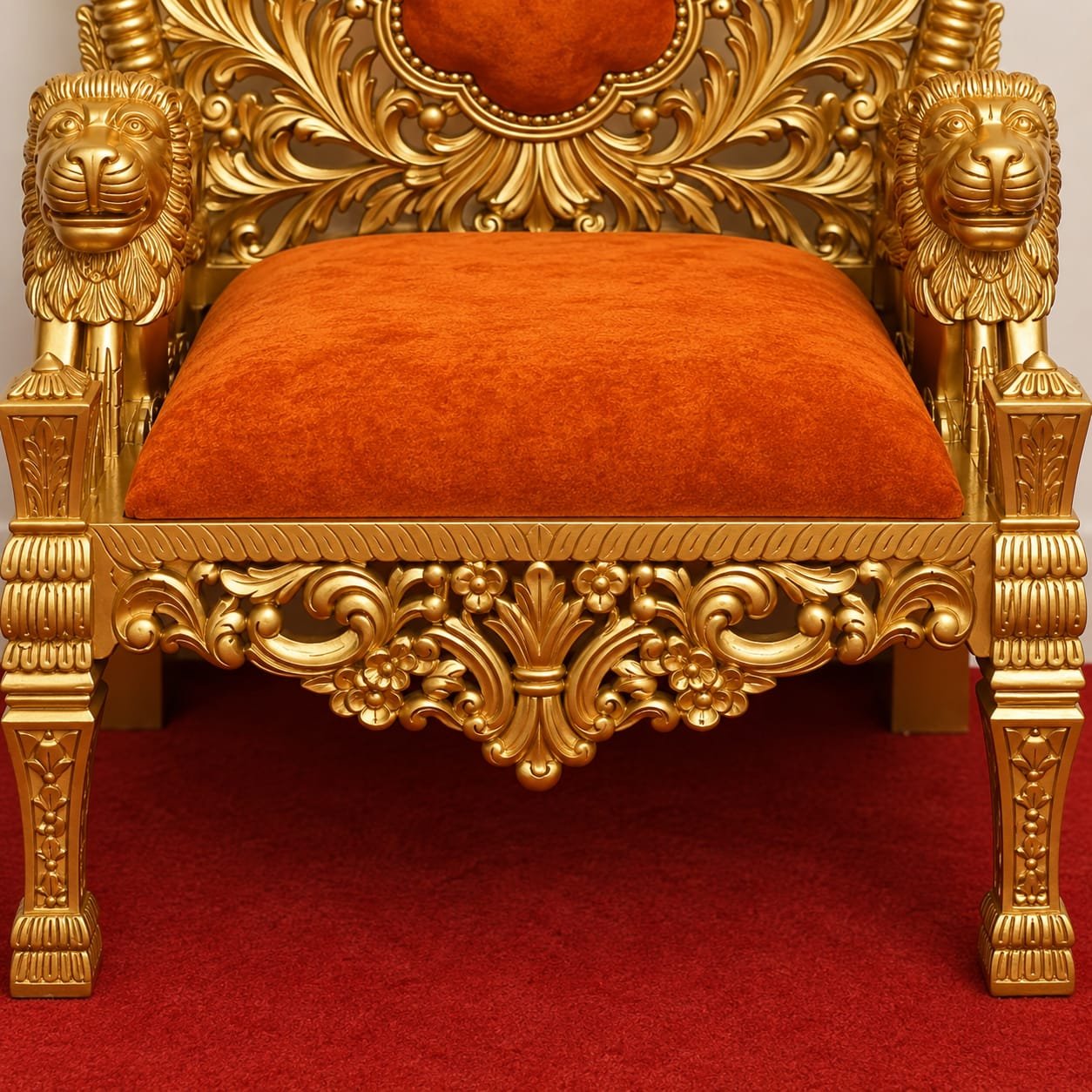 Custom Made Antique Gold Guruji Chair Singhasan
