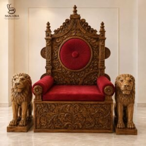 Handcrafted Big Singhasan Chair & Guru Ji Gaddi