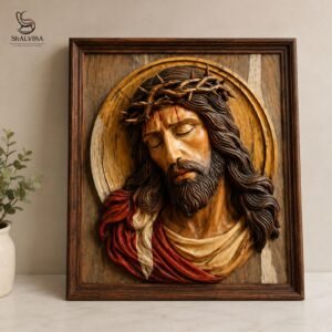 Handcrafted Wooden Jesus Christ Wall Art by Shalvika Living