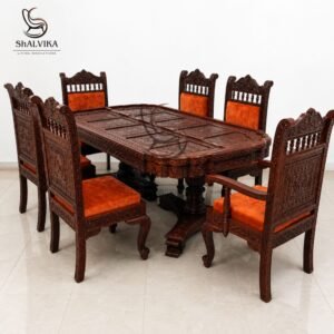 Rajwadi Design of Dining Table for Traditional Homes by Shalvika Living